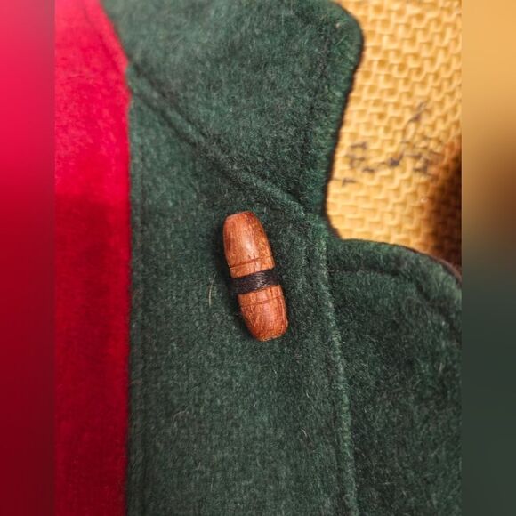 Vintage 70s Nepal Boiled Wool Jacket Coat Toggle Buttons Sz Large - Picture 7 of 14
